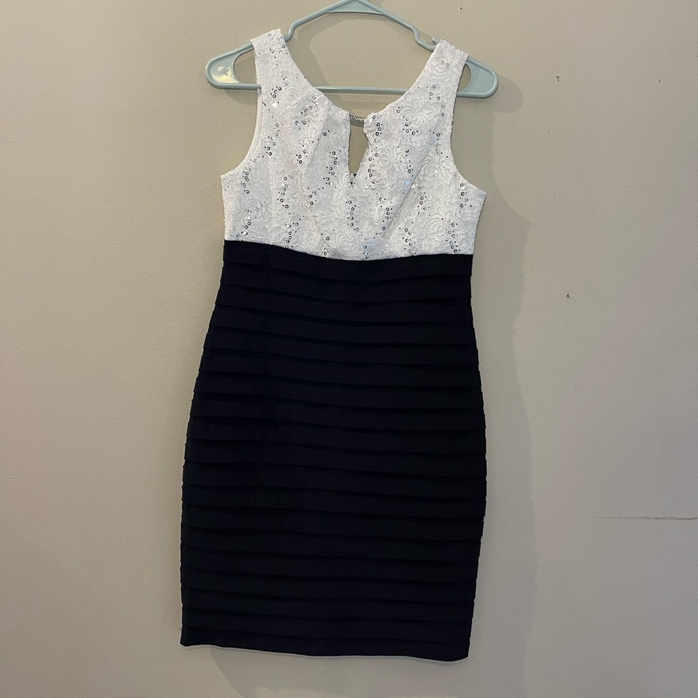 Black & White Sequin Scarlett Cocktail Dress